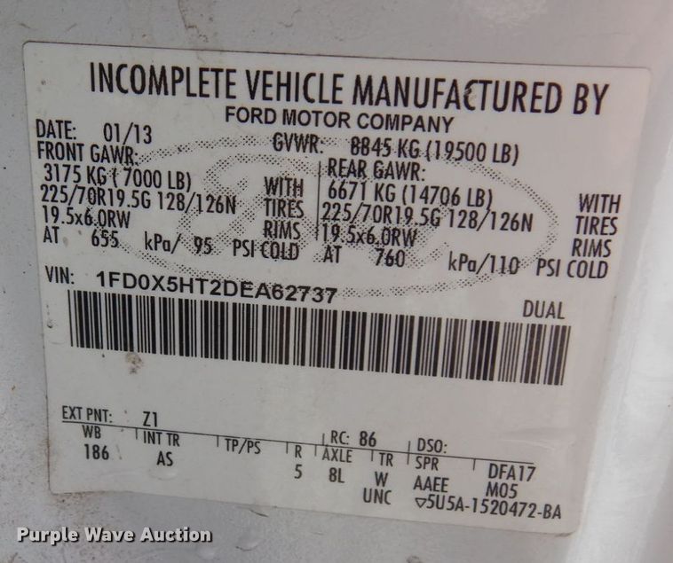 image for item AF9346 2013 Ford F550 Super Duty  utility / service truck