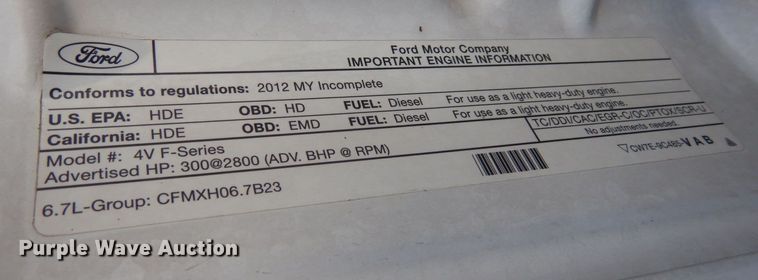 image for item AF9348 2012 Ford F550 Super Duty  utility / service truck