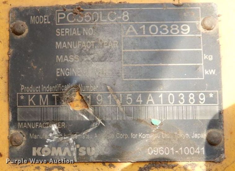 image for item AF9449 2011 Komatsu PC350LC-8  excavator