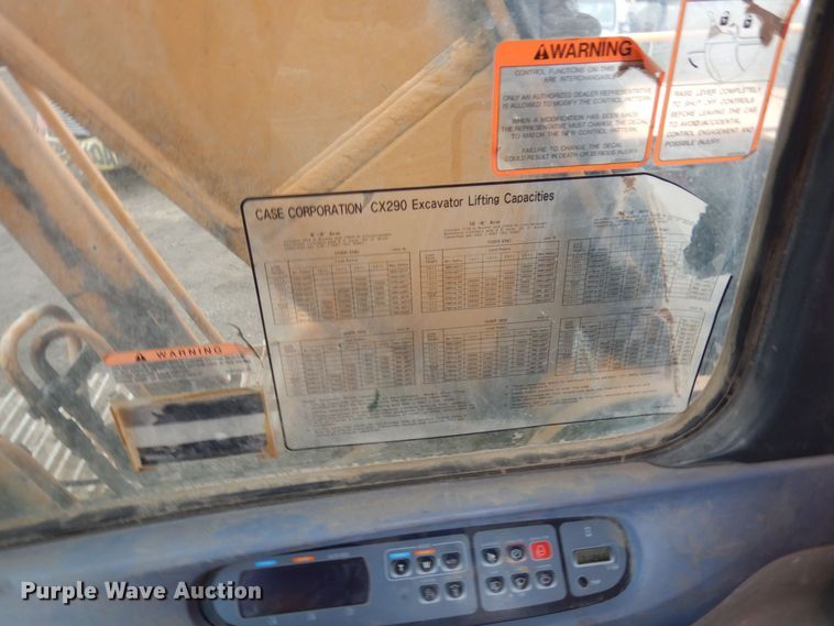 image for item AF9458 2003 Case CX290  excavator