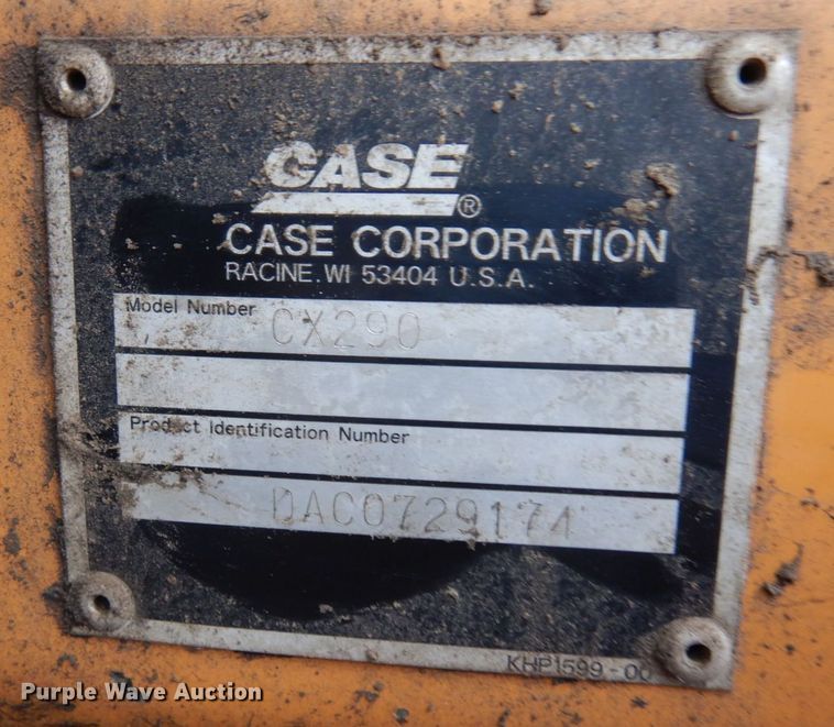 image for item AF9458 2003 Case CX290  excavator