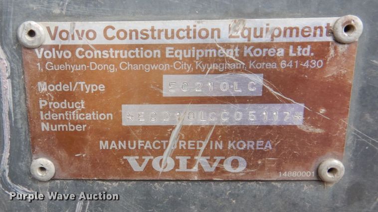 image for item AF9459 2002 Volvo EC210LC  excavator
