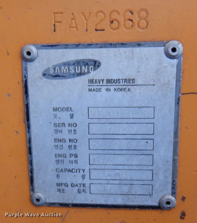image for item AF9463 1994 Samsung SE210LC  excavator
