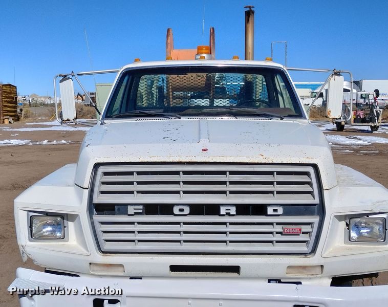 image for item DF8225 1981 Ford F800  utility / service truck with reel carrier
