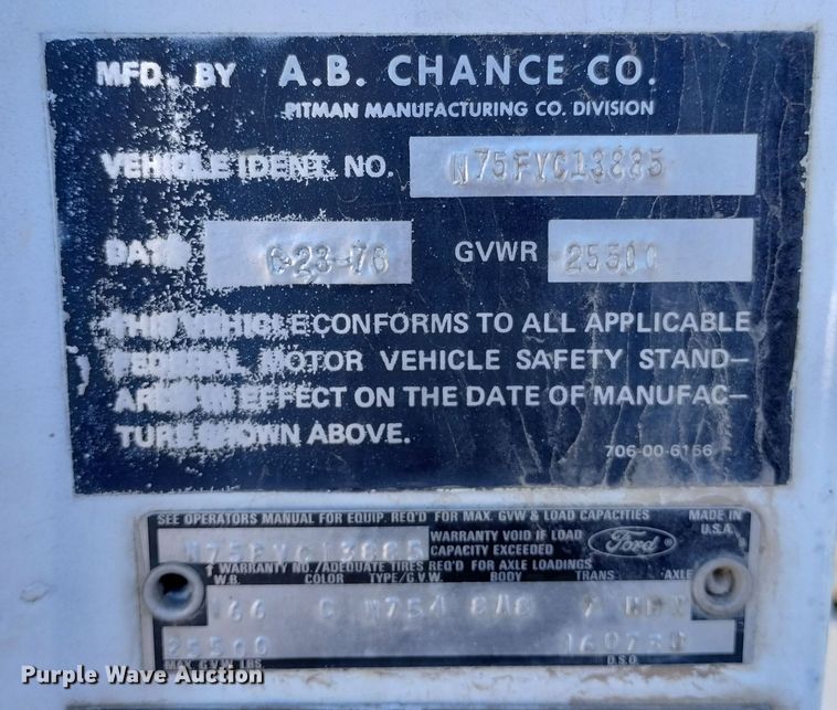 image for item DF8226 1976 Ford 8000  sewer rodder truck
