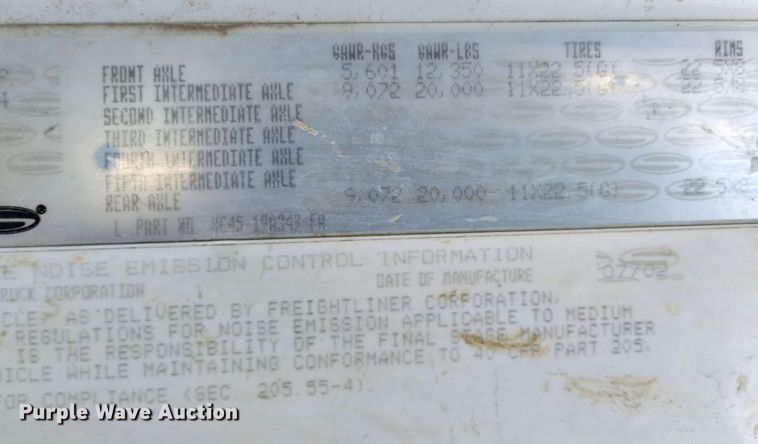 image for item DF8228 2002 Sterling L-Line  flatbed truck