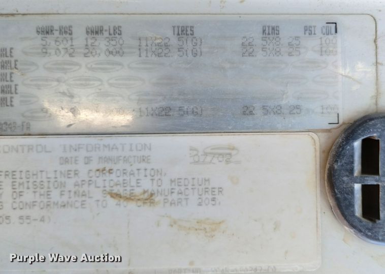 image for item DF8228 2002 Sterling L-Line  flatbed truck