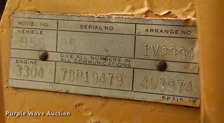 image for item DH7525 1975 Caterpillar 955L  track loader