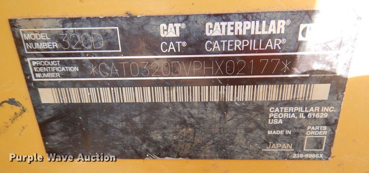 image for item DJ3864 2009 Caterpillar 320D L  excavator