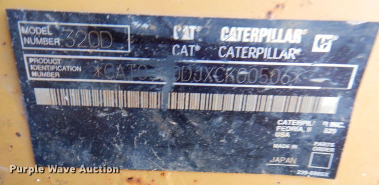 image for item DJ3867 2009 Caterpillar 320DLRR  excavator