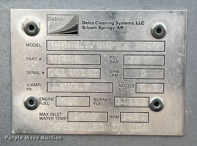 image for item DK7165 Delco Cobalt Super Skid  pressure washer