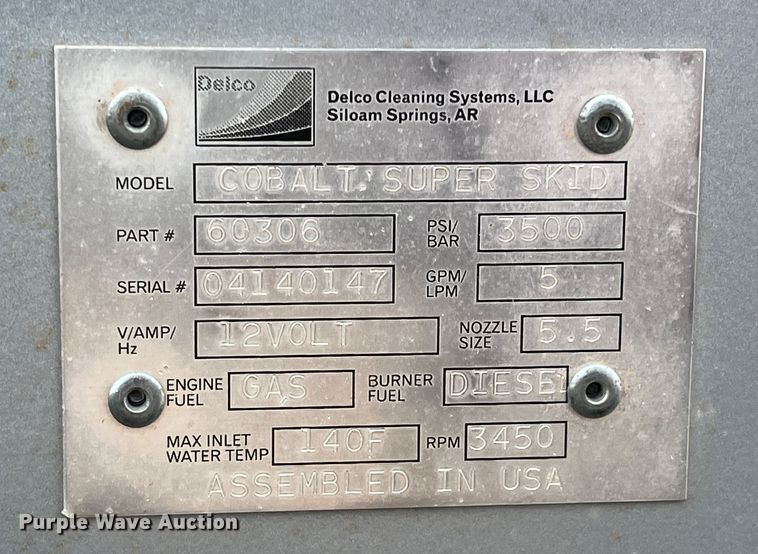 image for item DK7165 Delco Cobalt Super Skid  pressure washer