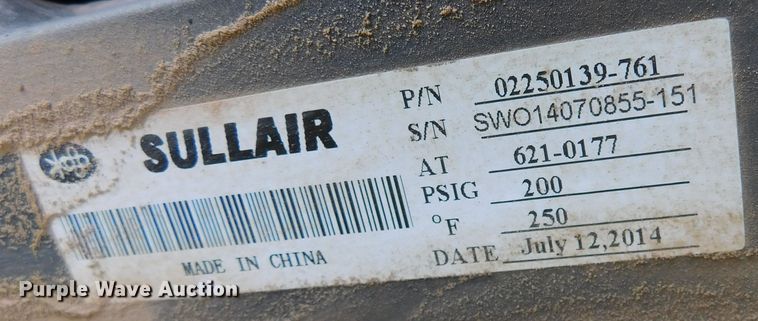 image for item DM2553 2014 Sullair 185DPQCAi4  air compressor