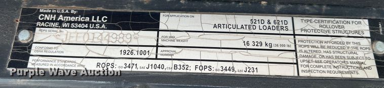 image for item DO2168 2004 Case 621D  wheel loader