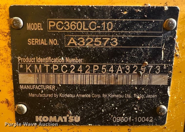 image for item DO2170 2013 Komatsu PC360LC-10  excavator