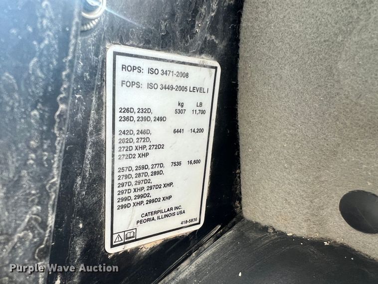 image for item DO2171 2018 Caterpillar 299D2  skid steer loader