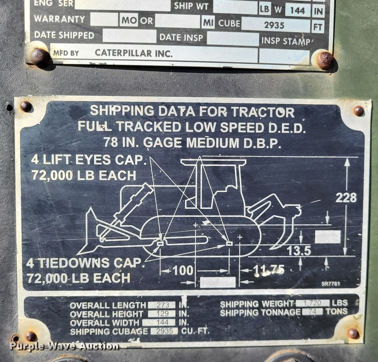 image for item DO3475 1988 Caterpillar D7G  dozer