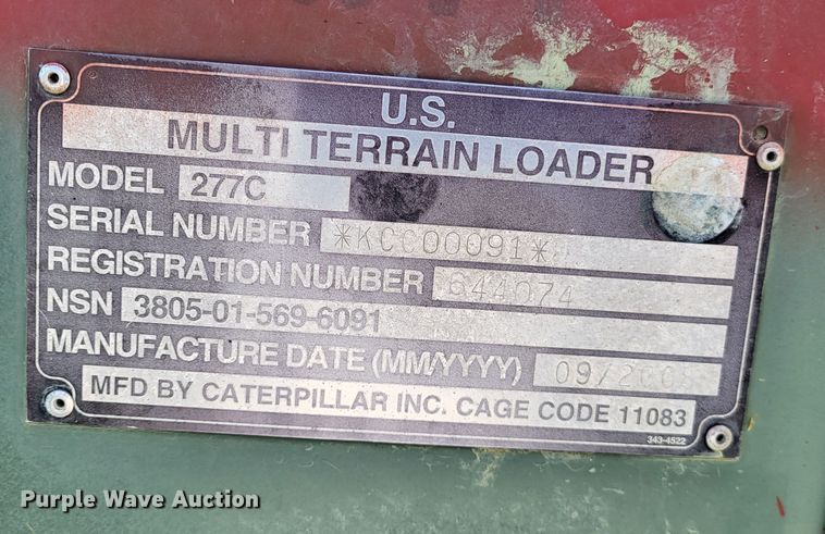 image for item DO3479 2009 Caterpillar 277C  tracked skid steer loader