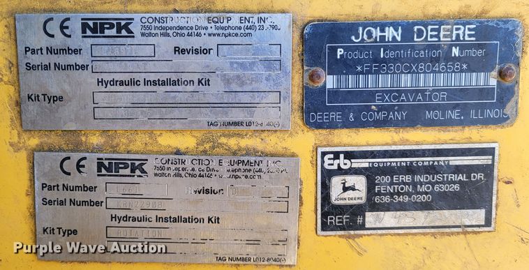 image for item DO3487 2005 John Deere 330C LC  excavator