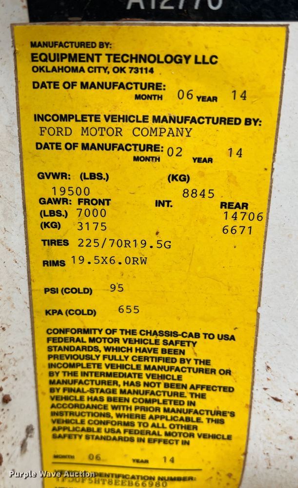 image for item DO8869 2014 Ford F550 Super Duty  truck cab and chassis