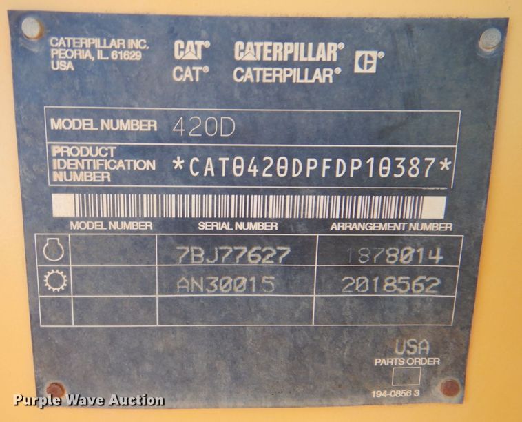 image for item DQ1895 2003 Caterpillar 420D  backhoe