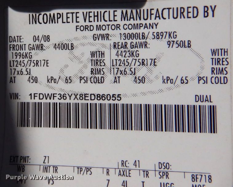 image for item DQ1911 2008 Ford F350 Super Duty XL  bucket truck