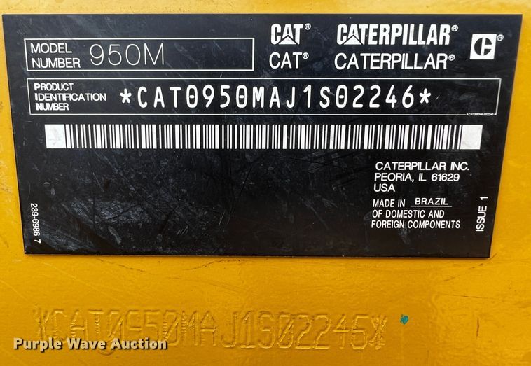 image for item DQ1926 2019 Caterpillar 950M  wheel loader