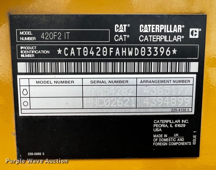 image for item DQ1927 2019 Caterpillar 420F2 IT  backhoe