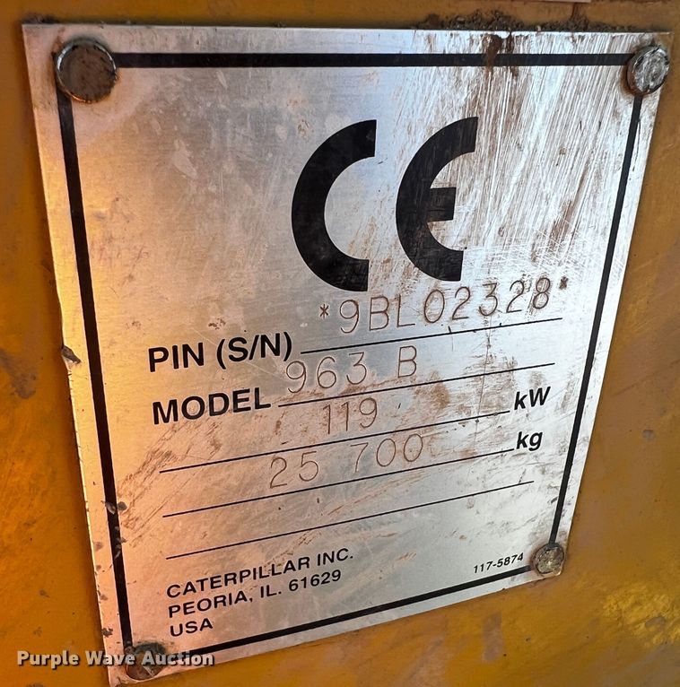 image for item DQ1942 1998 Caterpillar 963B LGP  track loader