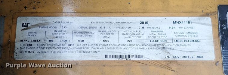 image for item DQ5031 2011 Caterpillar 345D L  excavator