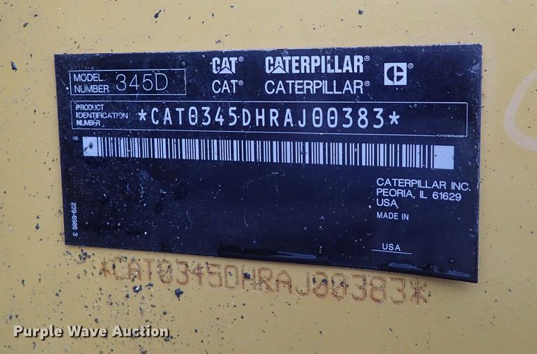 image for item DQ5031 2011 Caterpillar 345D L  excavator