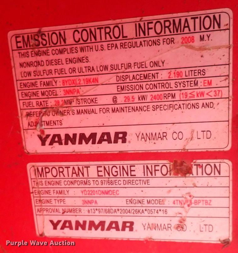 image for item DQ5042 2008 Takeuchi TB153FR  mini excavator