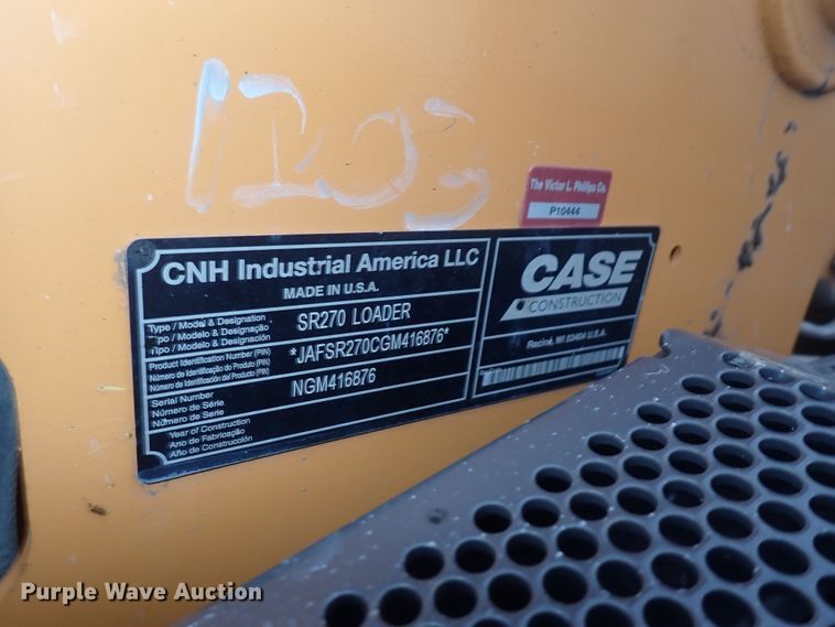 image for item DQ5043 2016 Case SR270  skid steer loader