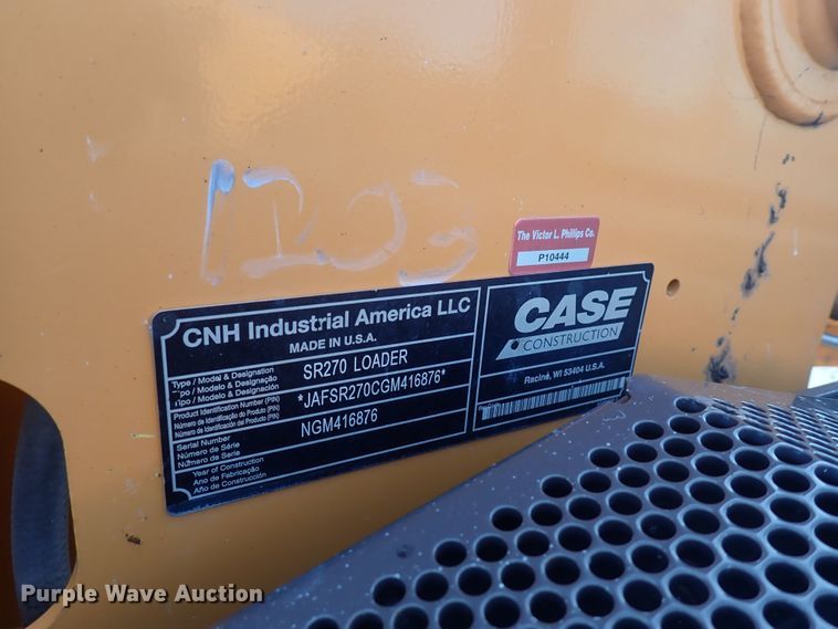 image for item DQ5043 2016 Case SR270  skid steer loader