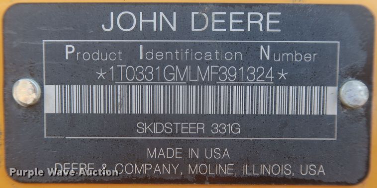 image for item DR6754 2021 John Deere 331G  tracked skid steer loader