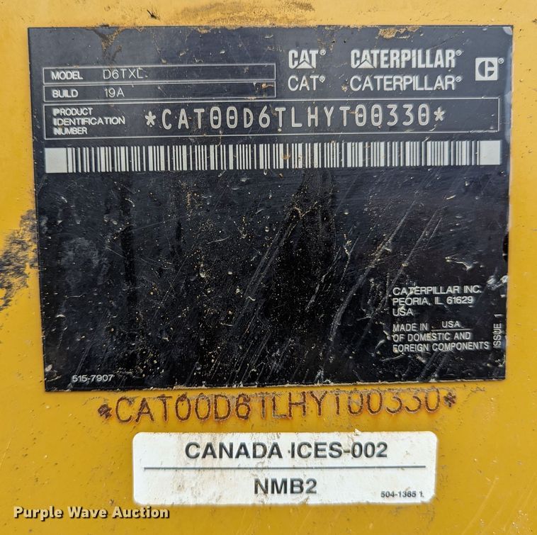 image for item DR6758 2018 Caterpillar D6T XL VP  dozer