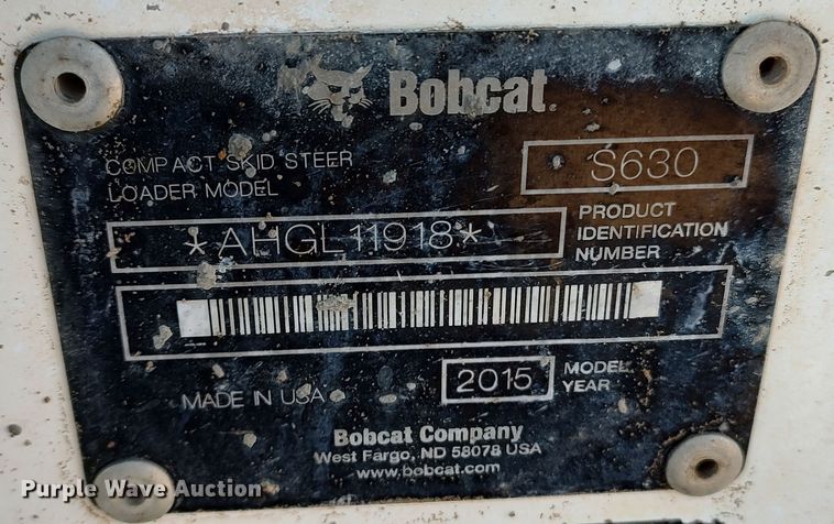 image for item DR6763 2015 Bobcat S630  skid steer loader
