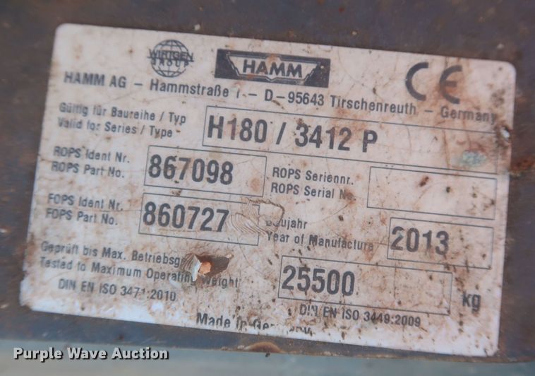 image for item DR6772 2009 Hamm 3412P  single drum vibratory roller