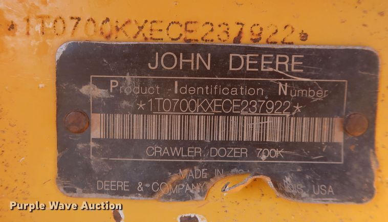 image for item DR6778 2013 John Deere 700K  dozer