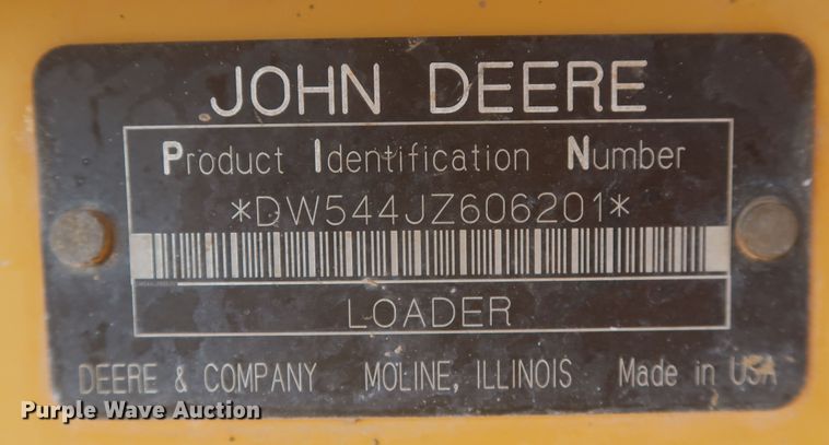 image for item DR6782 2006 John Deere 544J  wheel loader