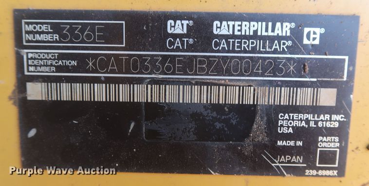 image for item DR6791 2011 Caterpillar 336E L  excavator