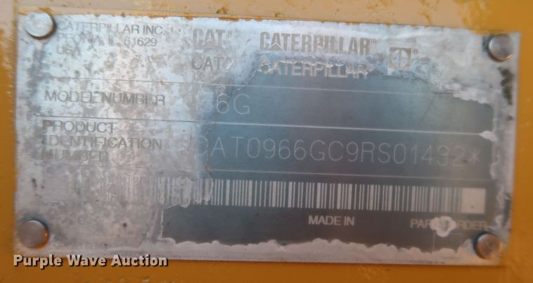 image for item DR6796 2001 Caterpillar 966G  wheel loader