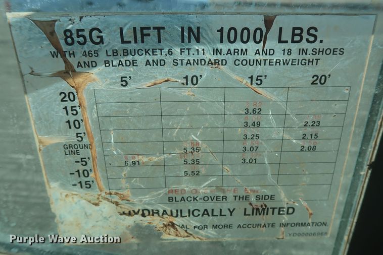 image for item DR6800 2013 John Deere 85G mini excavator