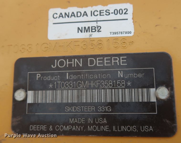 image for item DR6801 2019 John Deere 331G  tracked skid steer loader