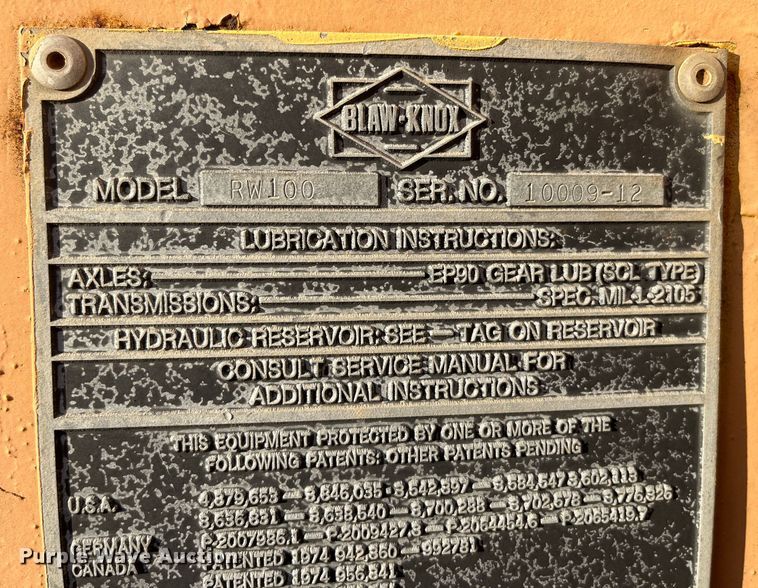 image for item DR7368 1988 Blaw-Knox RW100  road widener