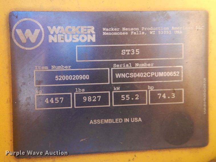 image for item DR8039 Wacker Neuson ST35  tracked skid steer loader