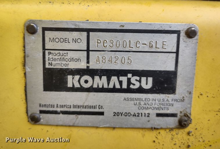 image for item DR8085 2000 Komatsu PC300LC-6LE  excavator