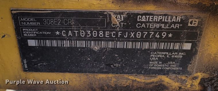 image for item FC9203 2017 Caterpillar 308E2 CR  mini excavator