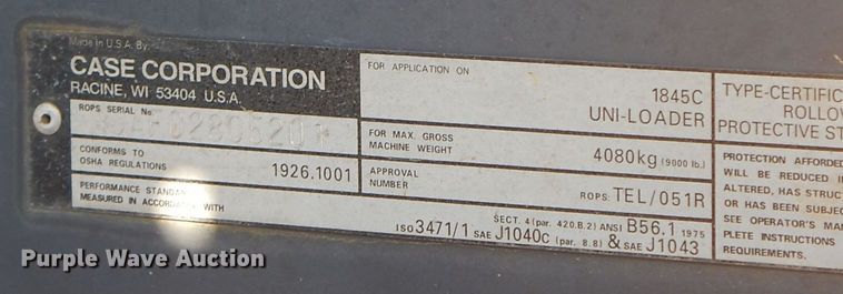 image for item HF9478 1999 Case 1845C  skid steer loader