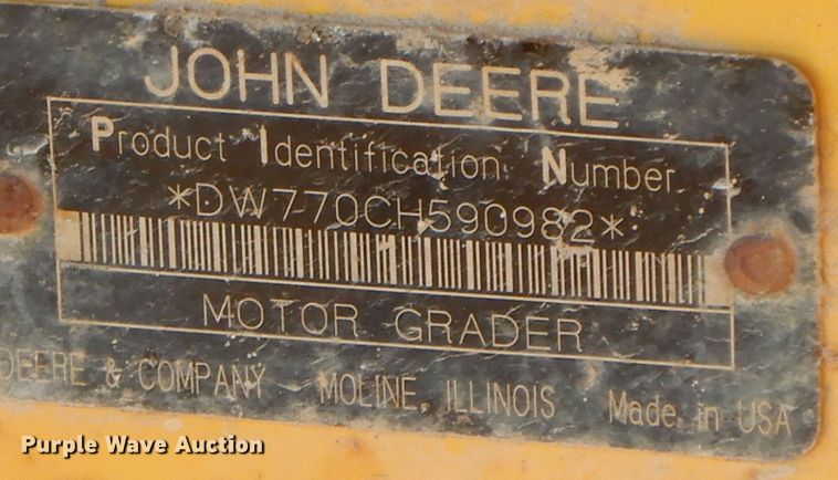 image for item HG9305 2004 John Deere 770CH  motor grader